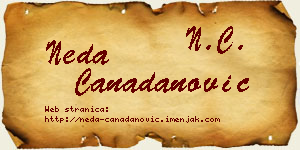 Neda Čanadanović vizit kartica